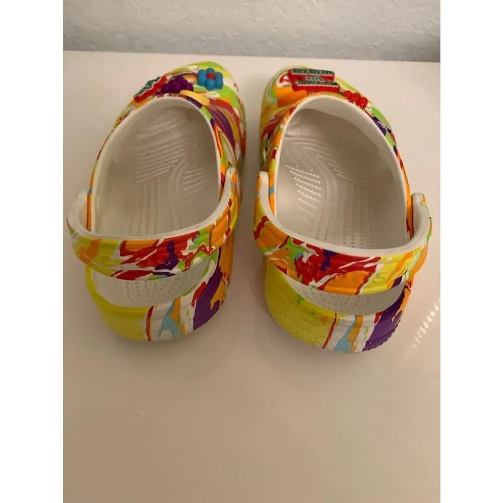 Crocs Colorful Trix Rubbit Slip On Clog Sandals Shoes with Fun Charms Size J 5/7